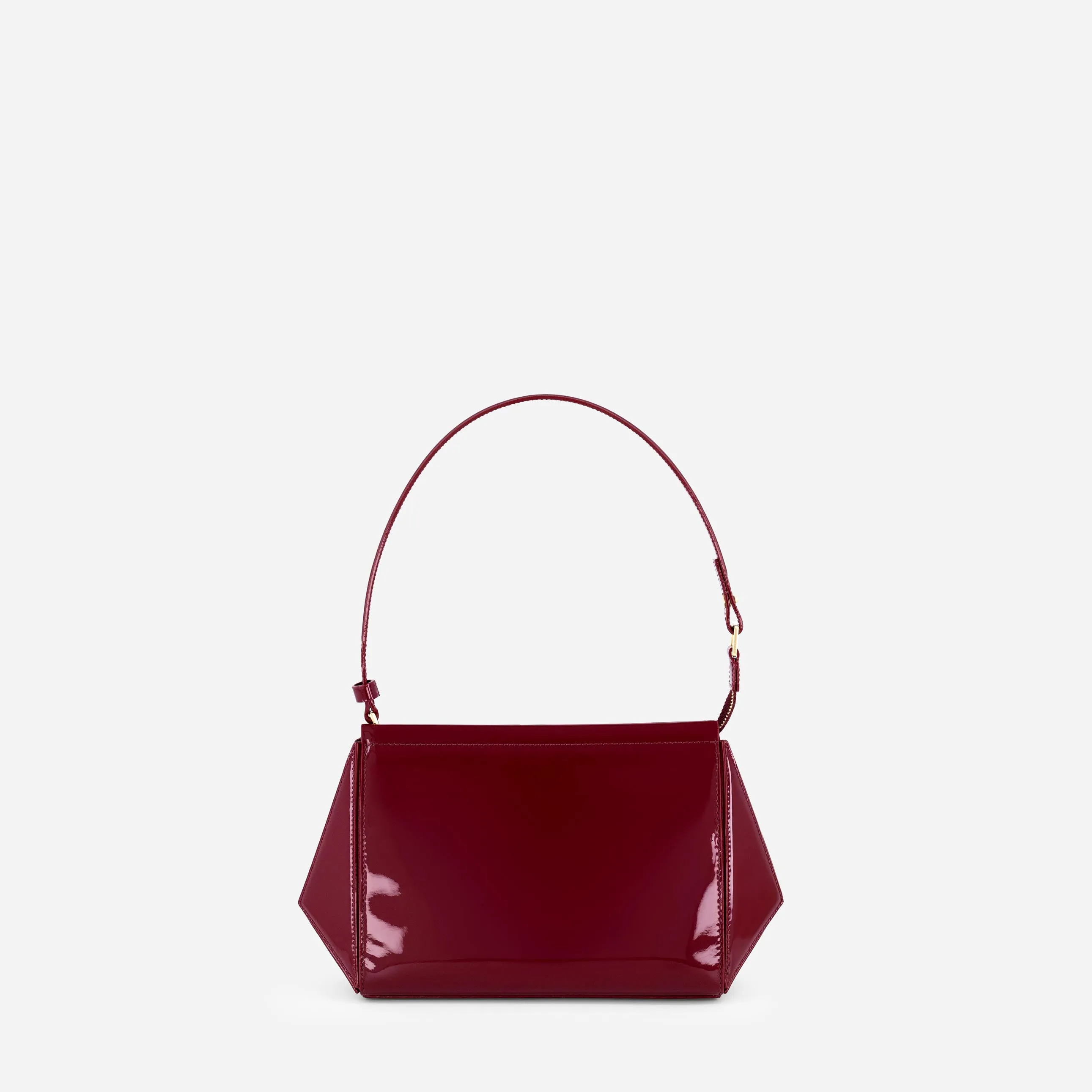 Medium Triangle Pouch - Patent Bordeaux