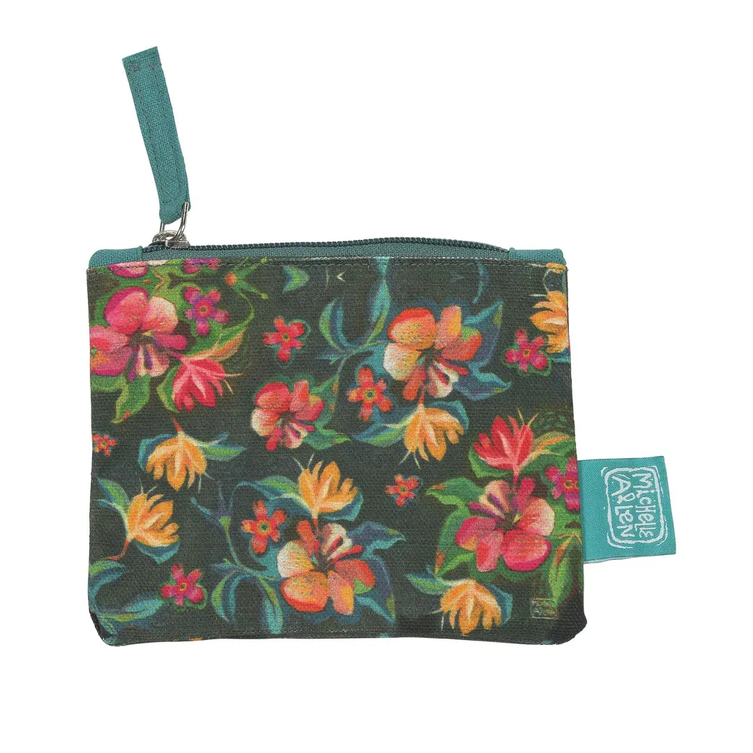 Moody Flowers Zip Pouch - Small