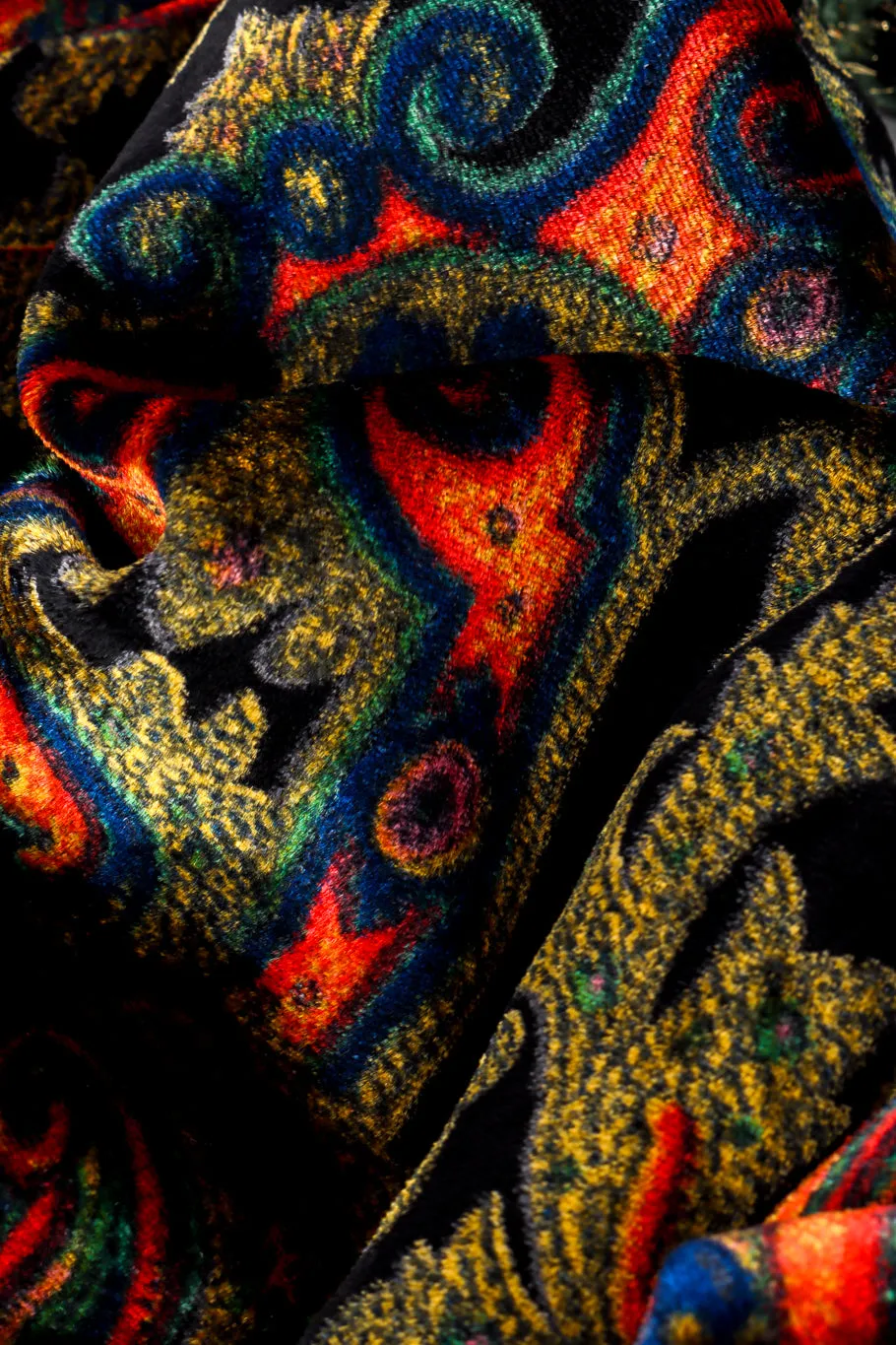 Paisley Silk Velvet Shawl Dress