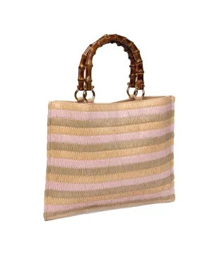 Piccarda Raffia Tote Bamboo Pastel colours
