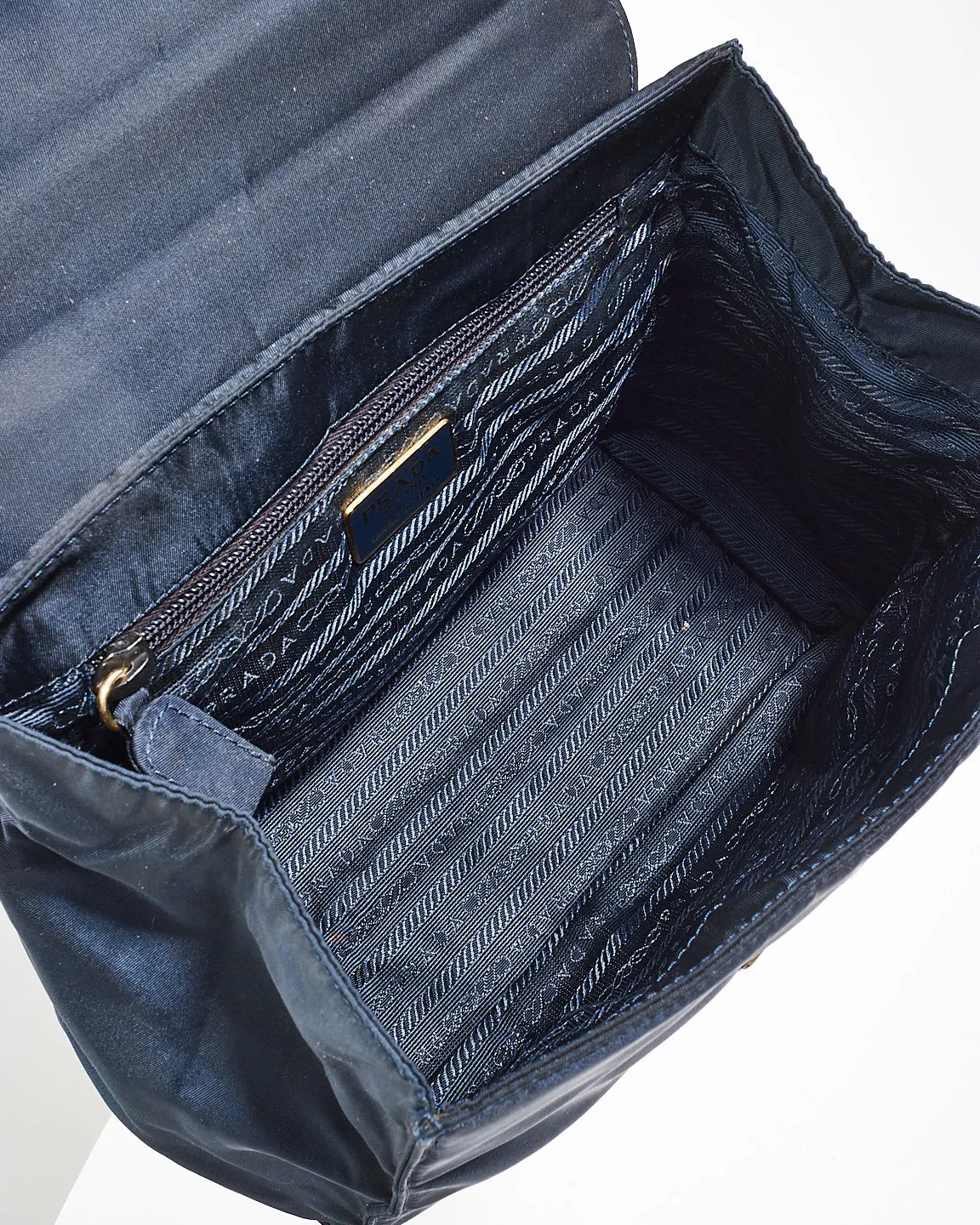 Prada Vintage Black Nylon & Gold Top Handle Bag