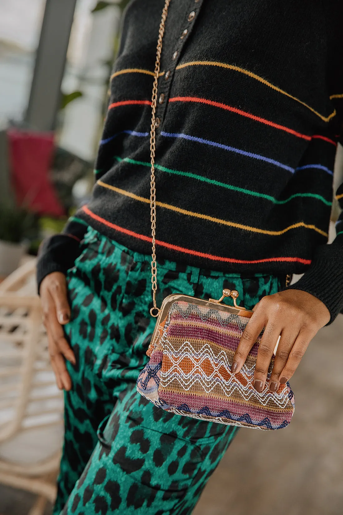 Rustic Stitch Mini Clasp Bag