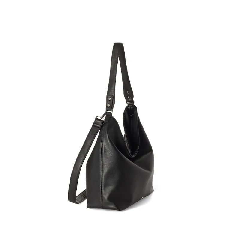 Skyla - Mary Vegan Crossbody Hobo Bag | Black