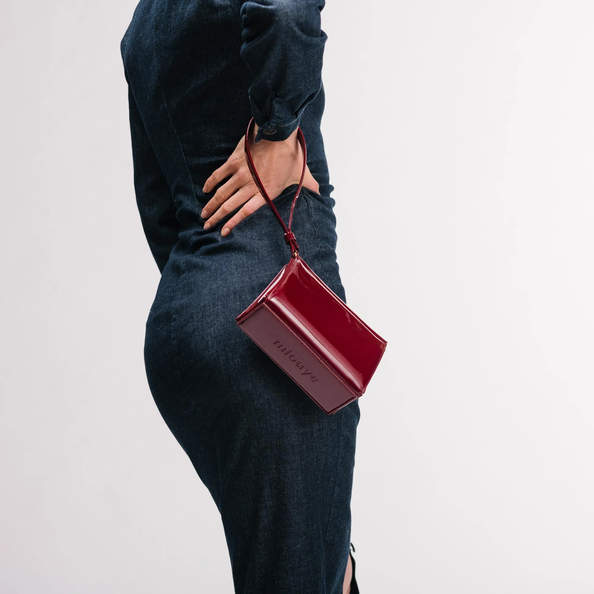 Small Triangle Pouch - Patent Bordeaux