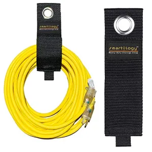 SMARTOLOGY 12 Pack Extension Cord Holder Organizer, Heavy-Duty Hook and Loop Storage Strap for House, Basement, RV, Garage Hook - Cable, Hose, Rope Wrap & Hanger for Indoor and Outdoor Use