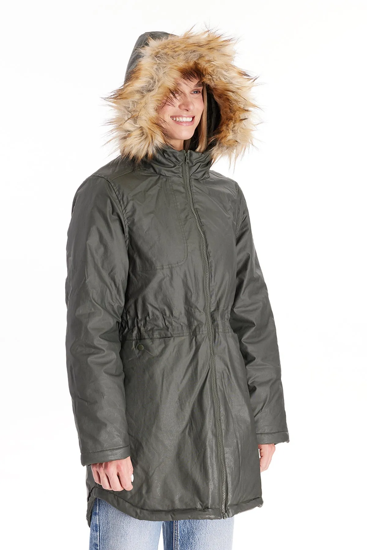 Sofia Waxed Shell 3 in 1 Maternity Parka From Moderneternity