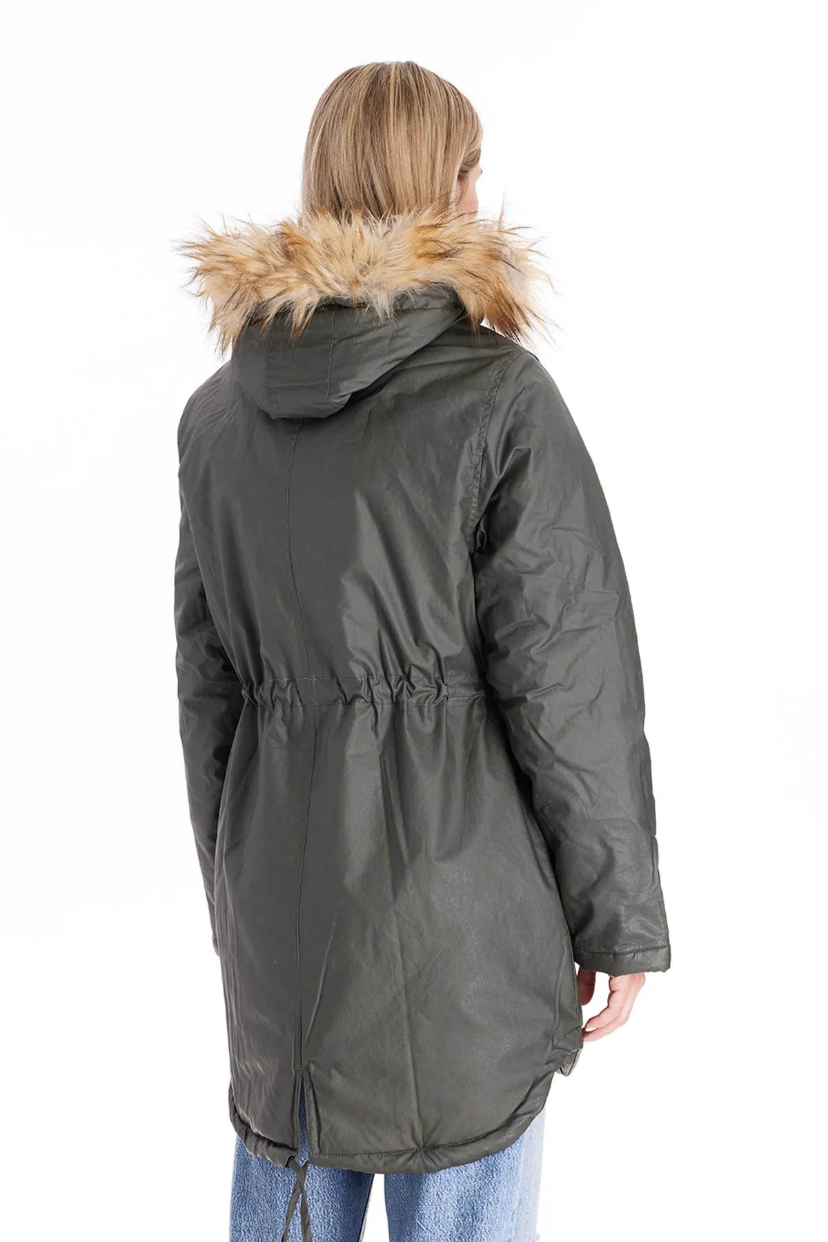 Sofia Waxed Shell 3 in 1 Maternity Parka From Moderneternity