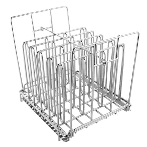 Stainless Steel Sous Vide Rack with Adjustable No-Float Top Bar for Most 12qt Containers