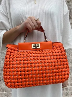 Top Handle Woven Bag