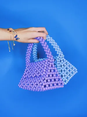 Triangle Top Handle Bead Bag