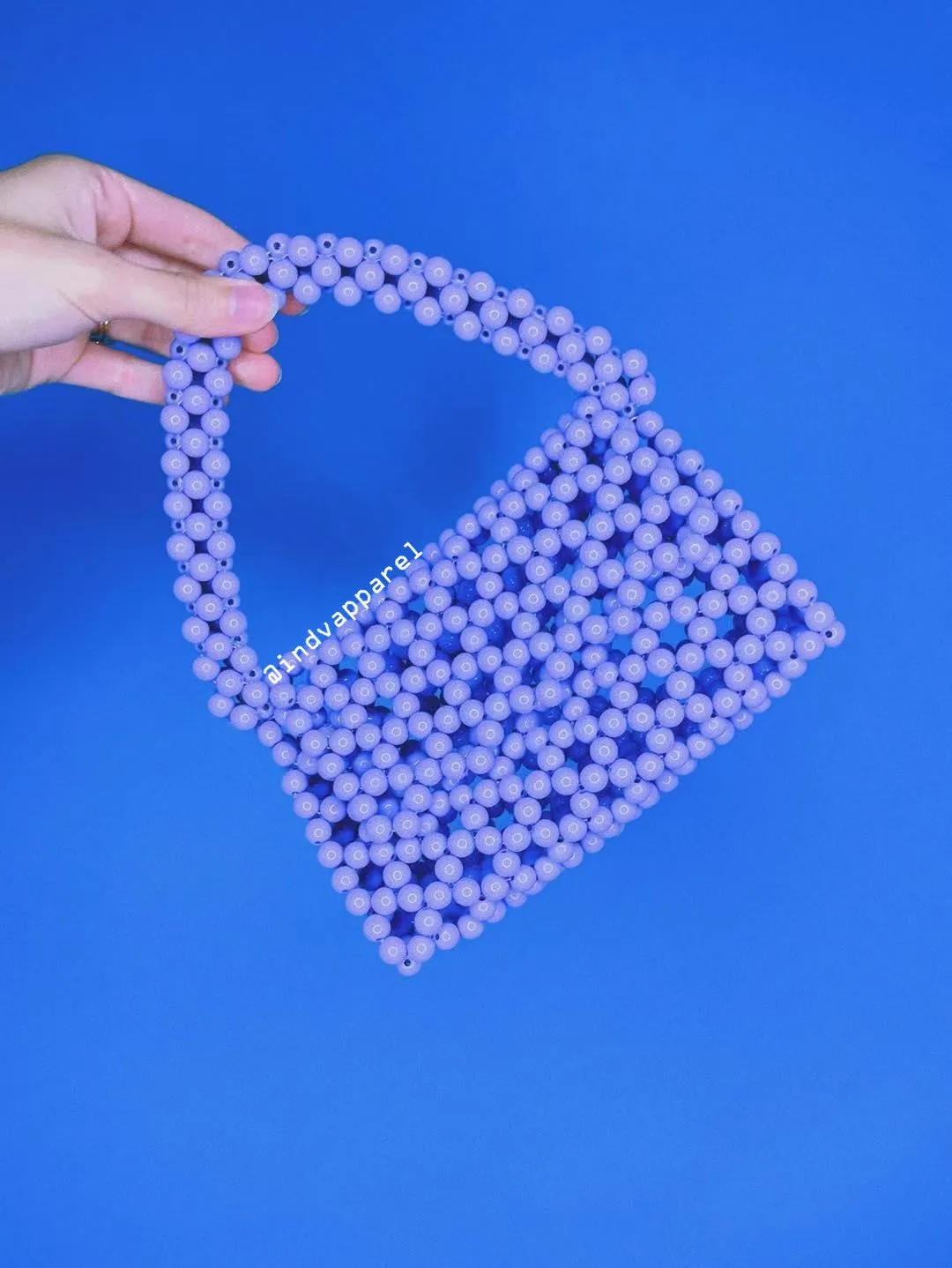 Triangle Top Handle Bead Bag