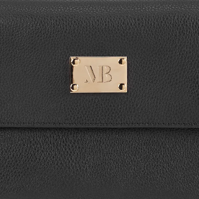 Trudy Vegan Leather Crossbody Clutch Bag | Black