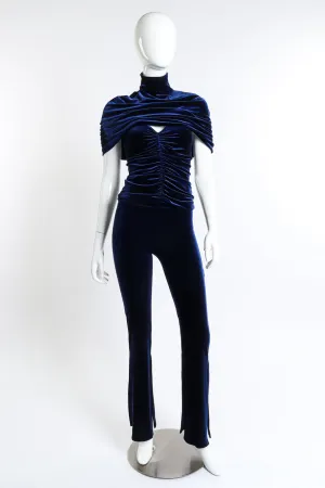 Velvet Cape Top, Tank & Pant Set