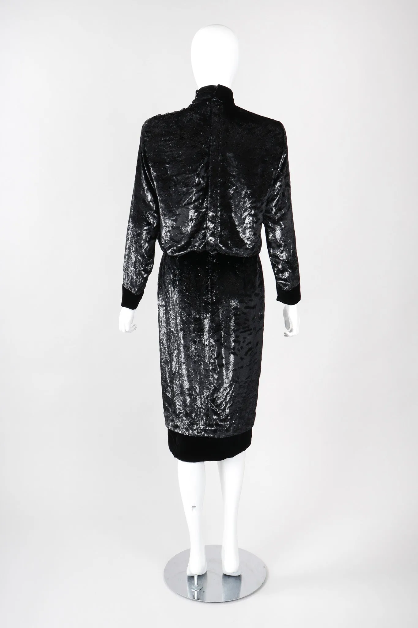 Velvet Lamé Blouson Dress