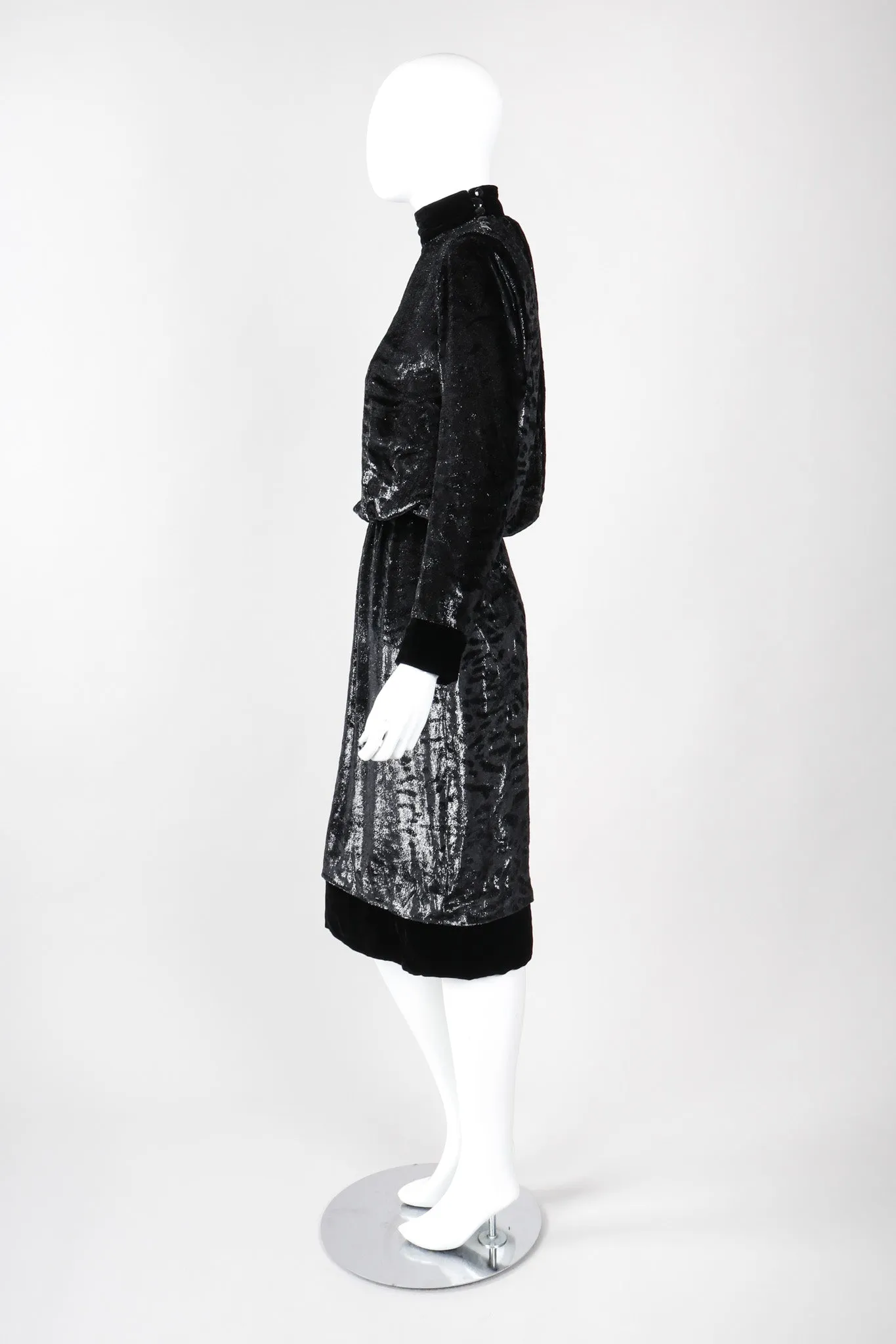 Velvet Lamé Blouson Dress
