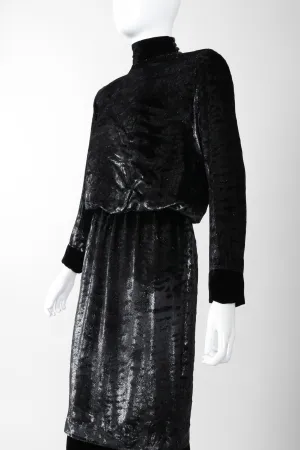 Velvet Lamé Blouson Dress