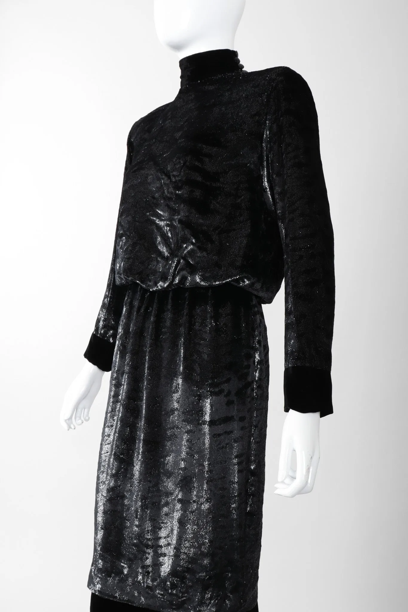 Velvet Lamé Blouson Dress