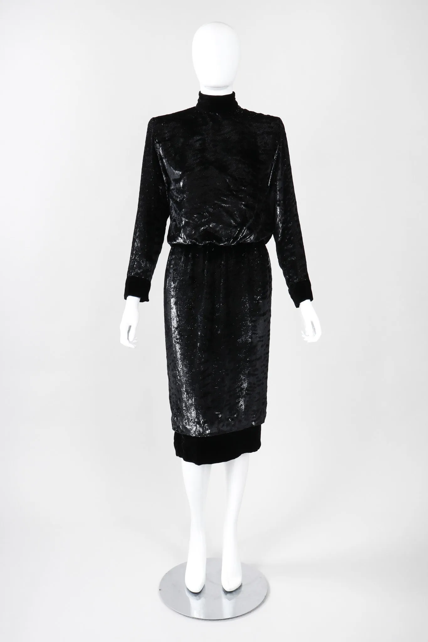Velvet Lamé Blouson Dress