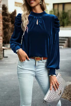 Velvet Long Sleeve Blouse