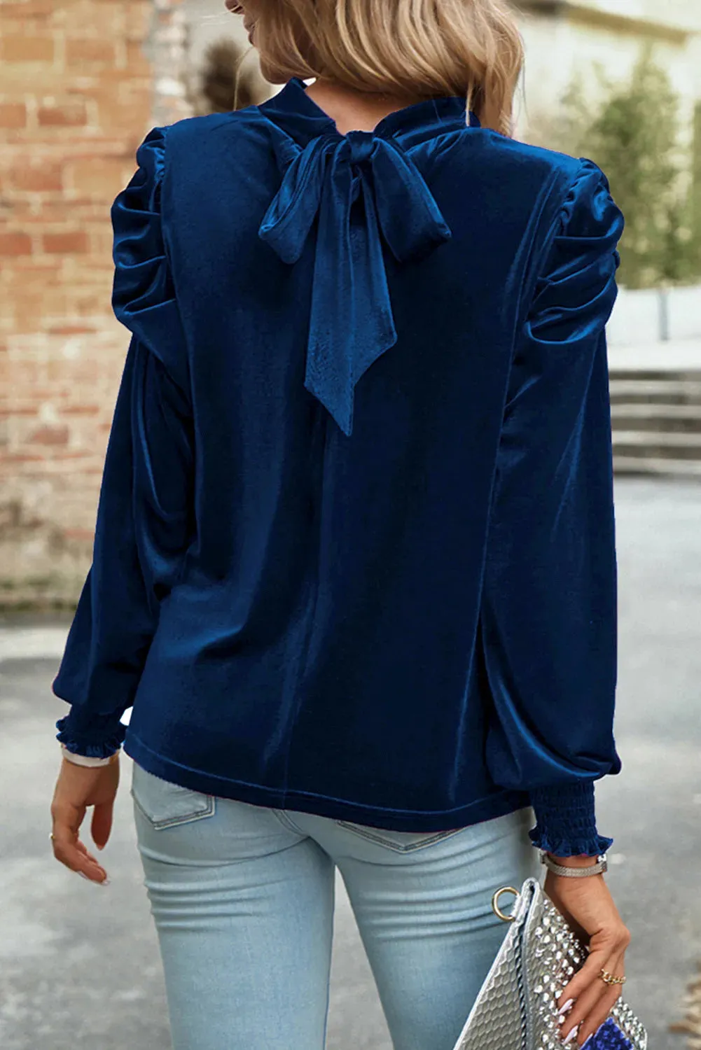 Velvet Long Sleeve Blouse