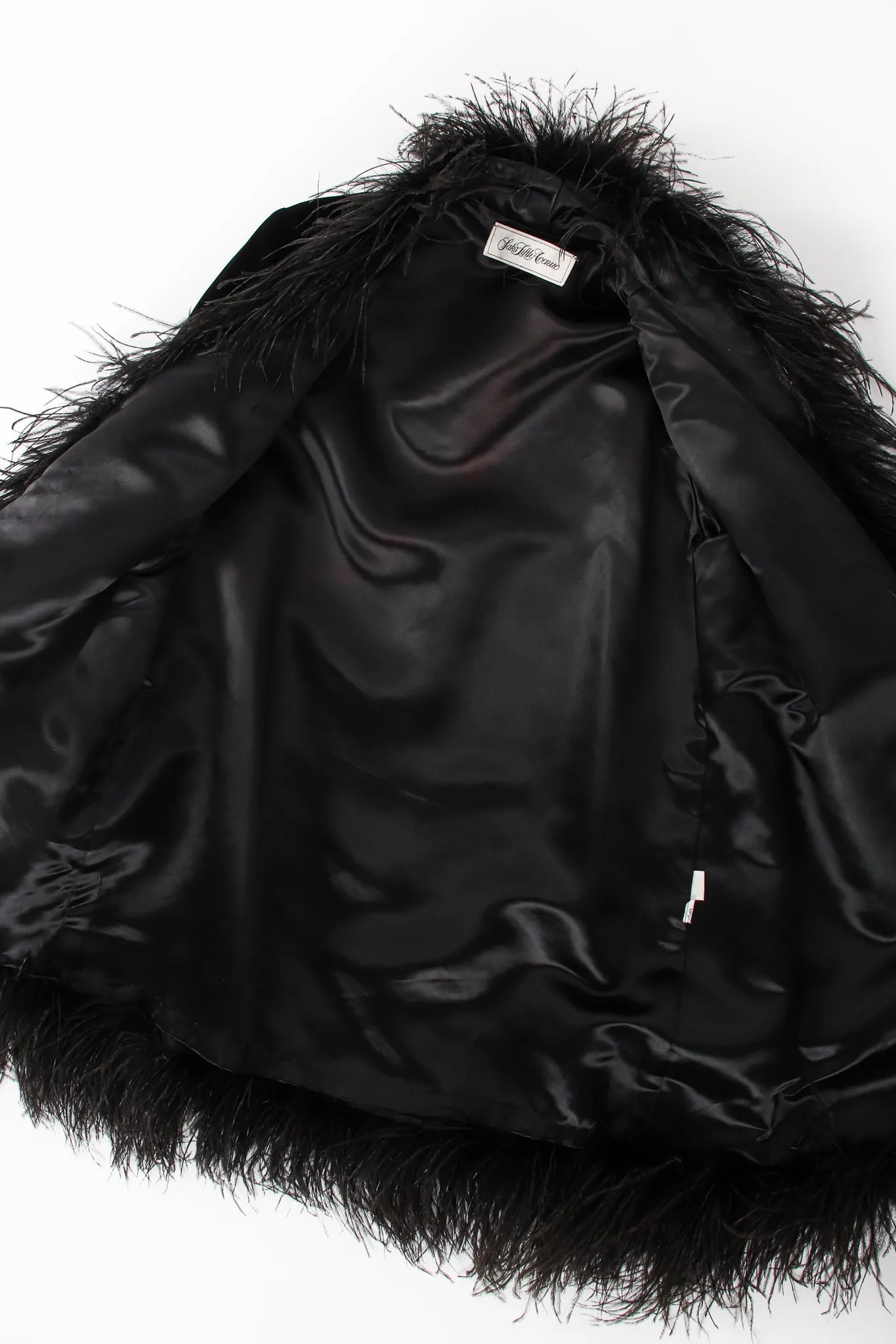 Velvet Ostrich Feather Trim Coat
