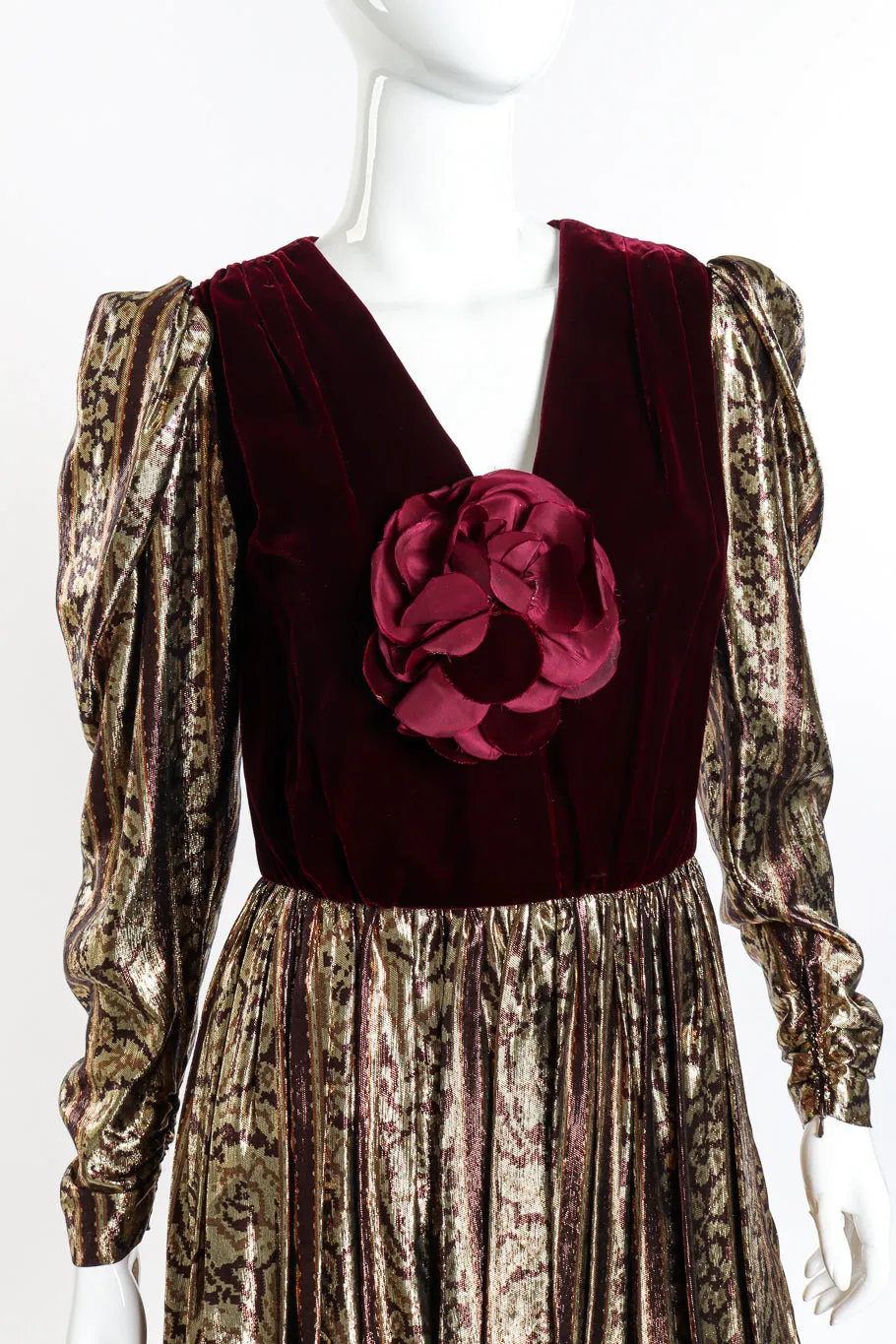 Velvet Tiered Metallic Gown