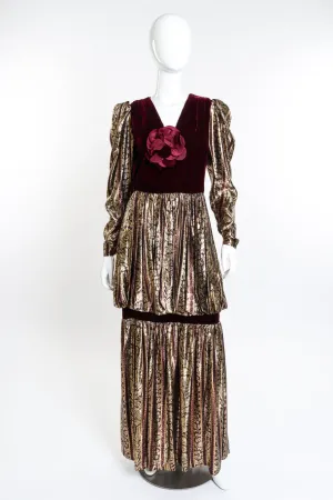 Velvet Tiered Metallic Gown