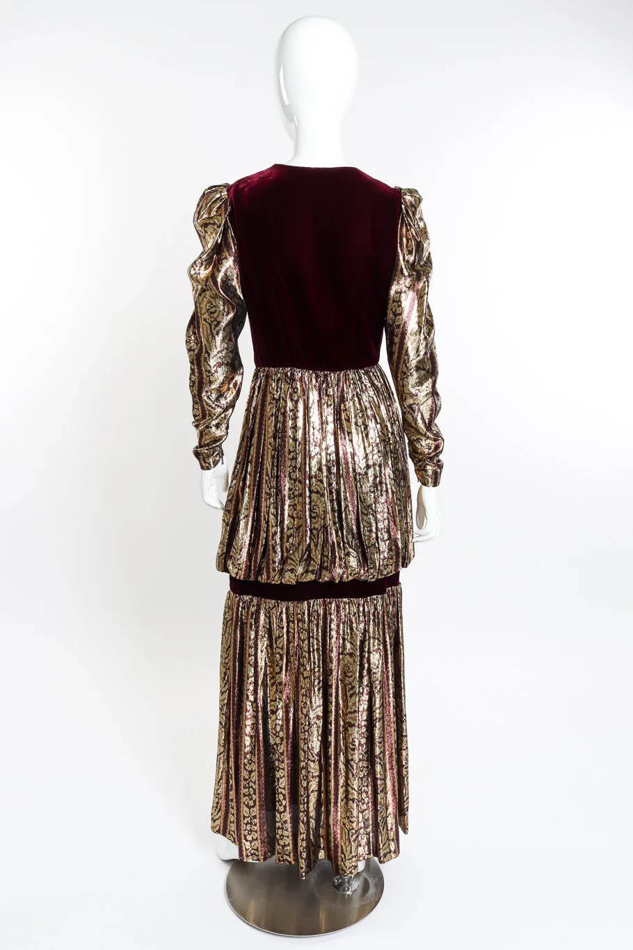 Velvet Tiered Metallic Gown