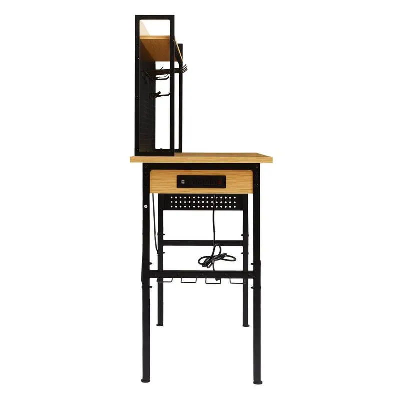 Versatile Rolling Workbench with Pegboard and Outlets