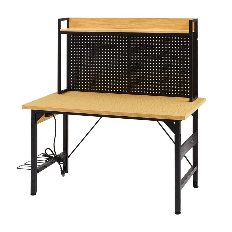 Versatile Rolling Workbench with Pegboard and Outlets