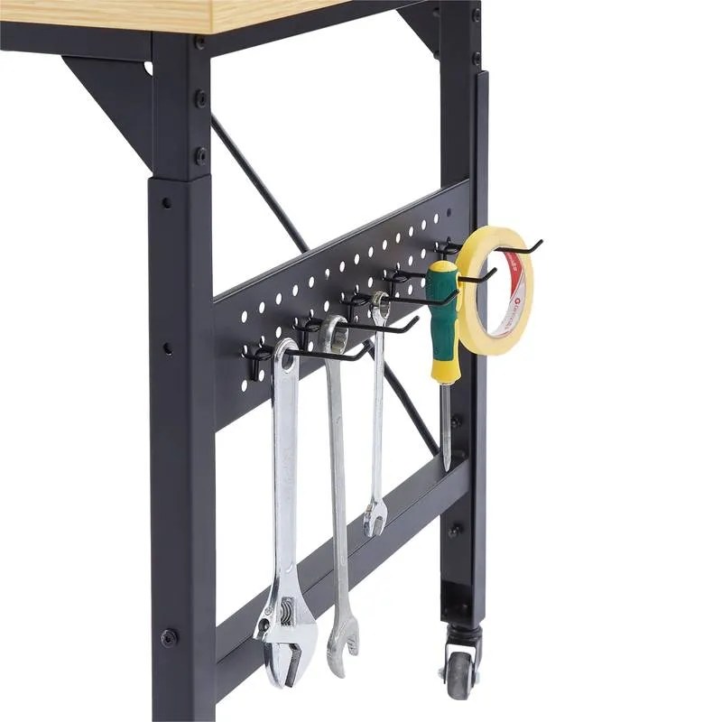 Versatile Rolling Workbench with Pegboard and Outlets