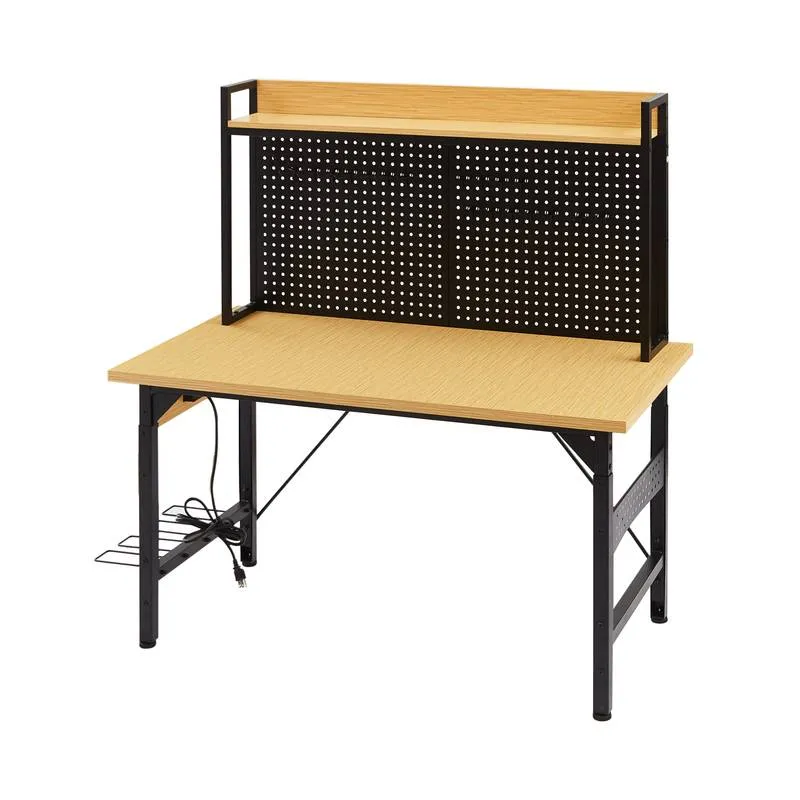 Versatile Rolling Workbench with Pegboard and Outlets