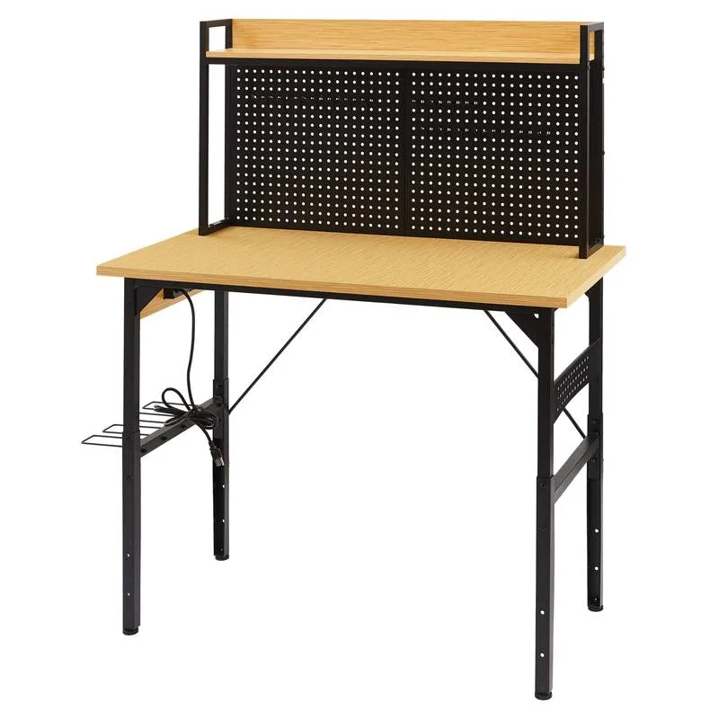 Versatile Rolling Workbench with Pegboard and Outlets