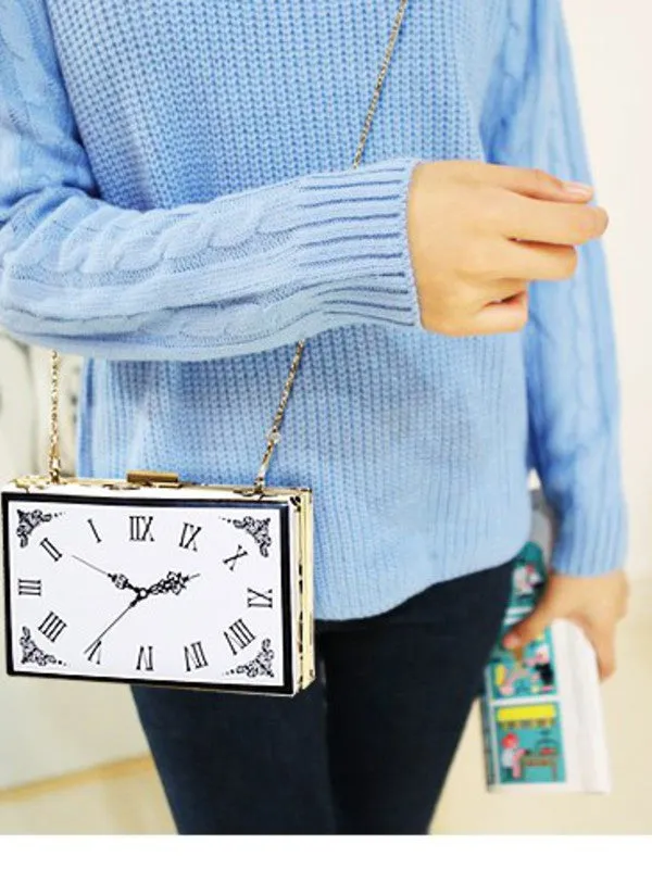 vintage clock banquet clutch