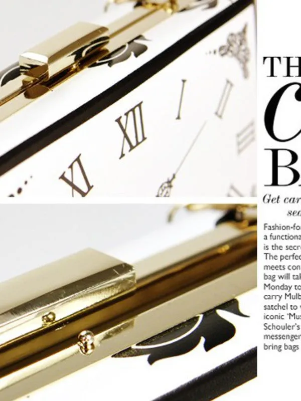 vintage clock banquet clutch