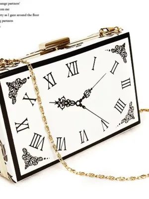 vintage clock banquet clutch