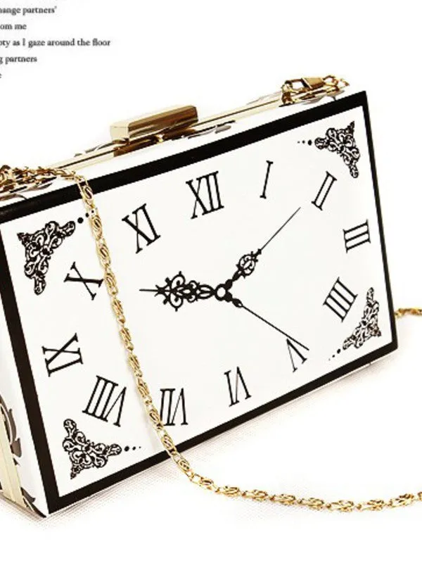 vintage clock banquet clutch