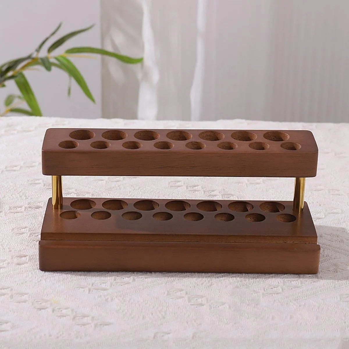 Wooden Desktop Organizer Knife Storage Rack Mobile Phone Stand Stationery Holder