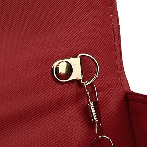 YYW Velour Cross body Handbag Pearl Handle Bags Evening Purses Velvet Clutches Womens Shoulder Bag for Women (Red)