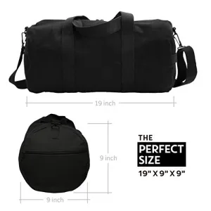 Zombie Outbreak Response Team Sport Heavyweight Canvas Duffel Bag in Black & Neon Green, Medium