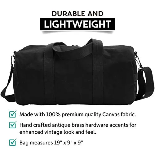 Zombie Outbreak Response Team Sport Heavyweight Canvas Duffel Bag in Black & Neon Green, Medium